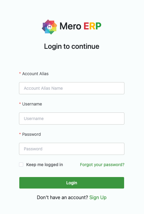 Mero ERP Login 