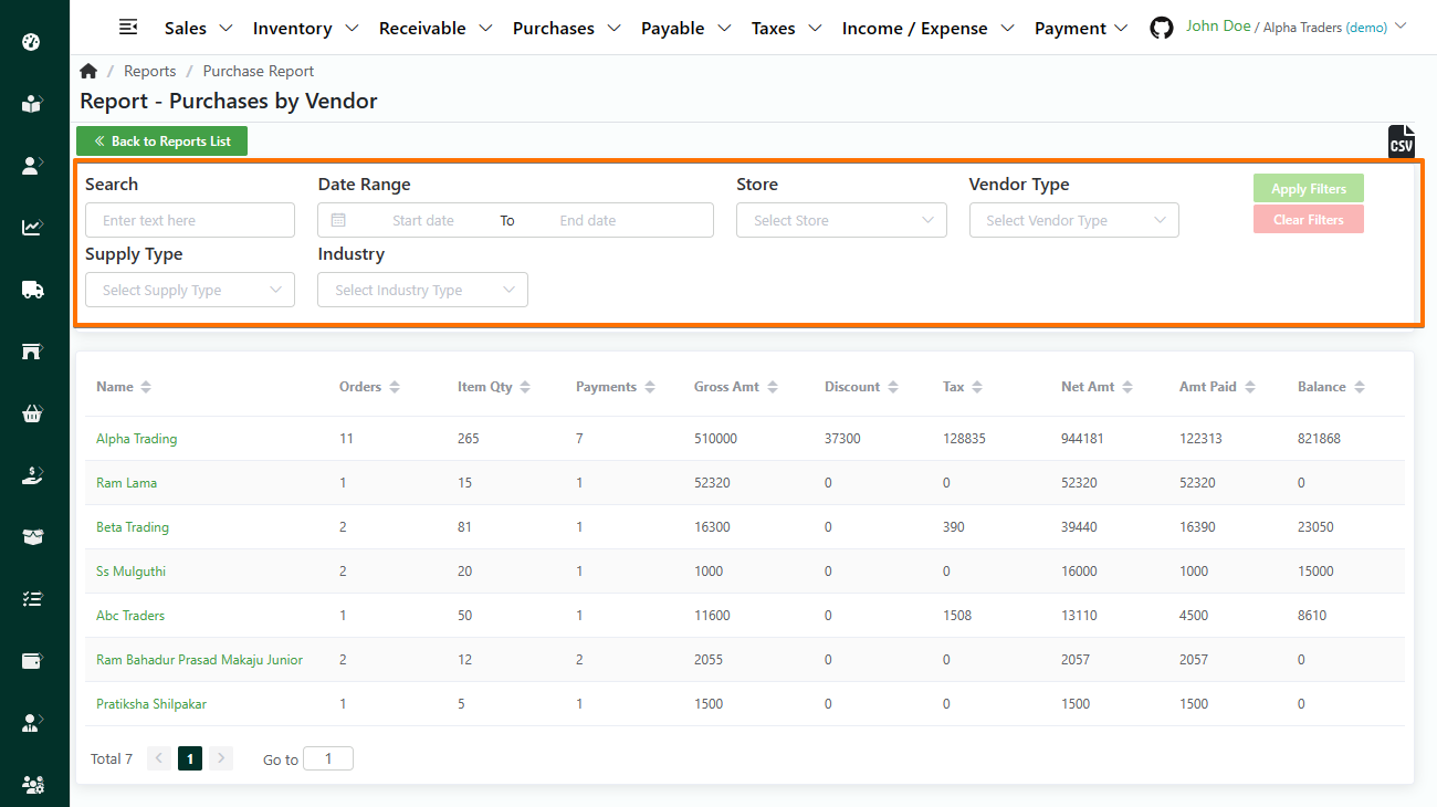 report-purchases-vendor-search